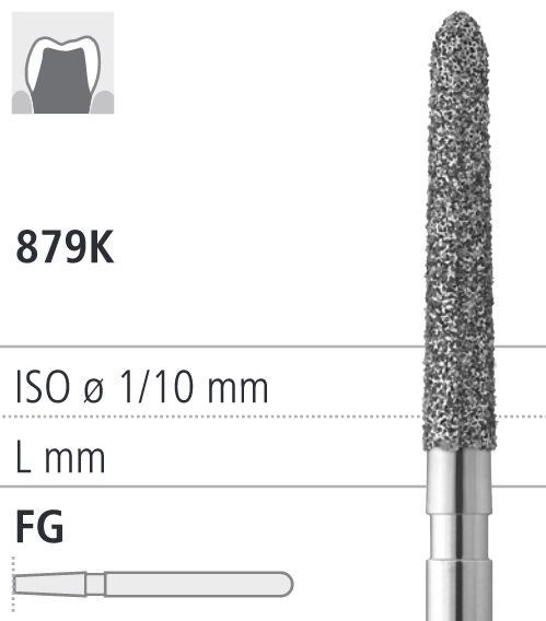 Боры стоматологические алмазные FG 879K/020, красный, 6шт. ISO код 314299514020., арт: FG4195/6 FG4195/6 - фото 387899