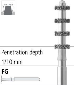 Боры стоматологические алмазные FG 834/012, 1шт. ISO код 314552524035, арт: FGS12/1 FGS12/1 - фото 388020