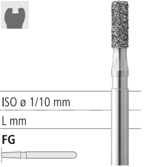 Боры стоматологические алмазные FG 835/023, черный, 6шт. ISO код 314109544023, арт: FG304/6 CB FG304/6CB - фото 388141