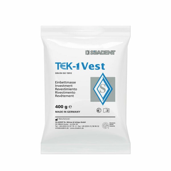 TEK-1 VEST - сверхтекучая, фосфатная, высокоточная паковочная масса, без графита, коробка 5 кг (28 х 180 г) 261104 - фото 400494