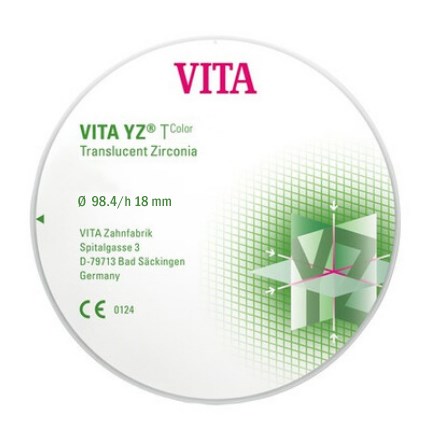 VITA YZ T Color LL3 - транслюцентный цирконий (диоксид циркония), окрашенный, интенсивный, 98,4х18 мм ECDYC3981863 - фото 401594