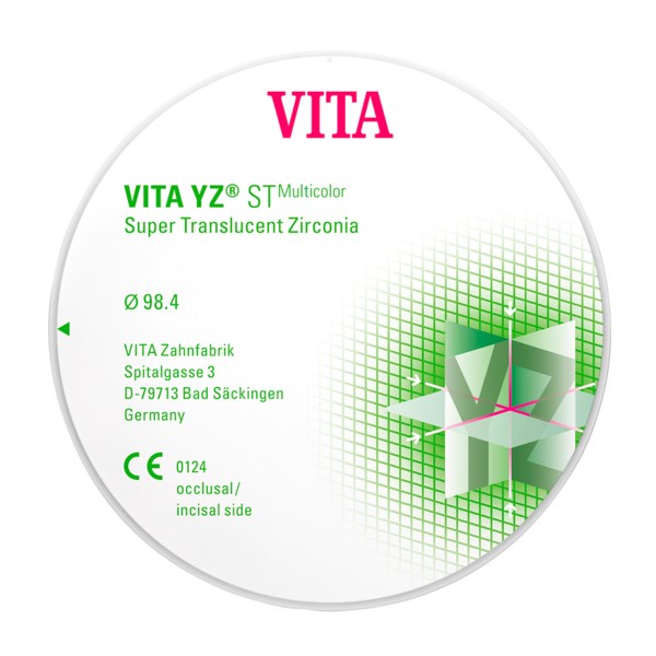 VITA YZ ST Multicolor - супер транслюцентный диоксид циркония, в цветах естественных зубов, цвет A3.5, 98,4х14 мм EDMYS7981439 - фото 401620