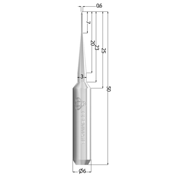 Сверло CC PMMA, круглое, 0,6 мм CCPMMA0.6B - фото 401846