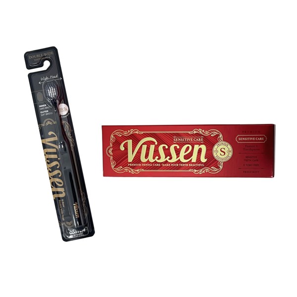 Комплект зубная паста Vussen S + щетка Vussen "Double-Wide", чёрная packTPA0044_BLACK - фото 401956