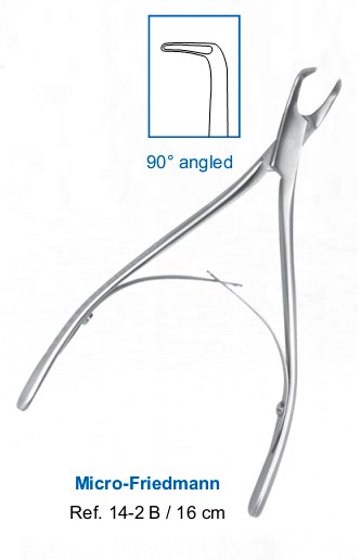 Кусачки костные Micro-Friedmann 16,0 см изогнутые на 90 градусов, 14-2B* 14-2B - фото 411602