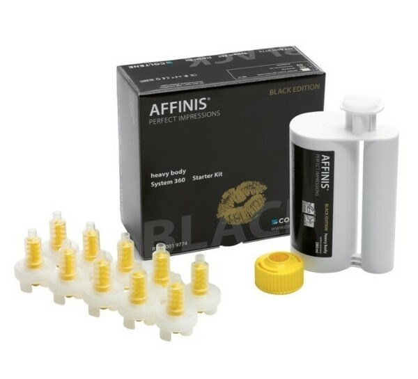 AFFINIS Black Edition System 360 Starter Kit - стоматологический A-силикон для снятия оттисков, 380 мл + 10 смесителей + фиксирующее кольцо 60019774 - фото 417974