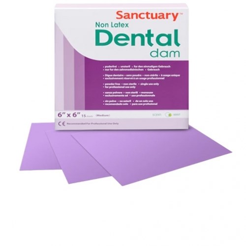 КОФФЕРДАМ DENTAL DAMS, НЕ СОДЕРЖАЩИЙ ЛАТЕКС, ФИОЛЕТОВОГО ЦВЕТА С АРОМАТОМ МЯТЫ, СРЕДНИЙ, РАЗМЕРЫ 152ММ. Х 152ММ., 15ШТ (УПАК.), SANCTUARY 1231916338 - фото 434206