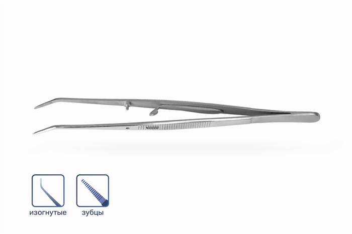 Пинцет College анатомический с замком, 15 см 5302 - фото 451384