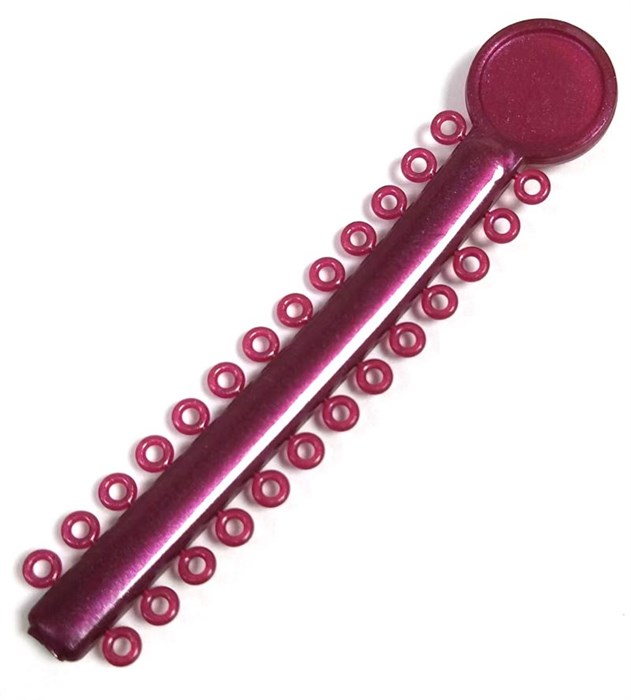 Лигатура эластичная на модуле цвет вишневый №15, 26 колец 77581 - фото 452260