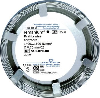 Проволока лабораторная Remanium круглая жесткая 0,7 мм 30 м 75773 - фото 452703
