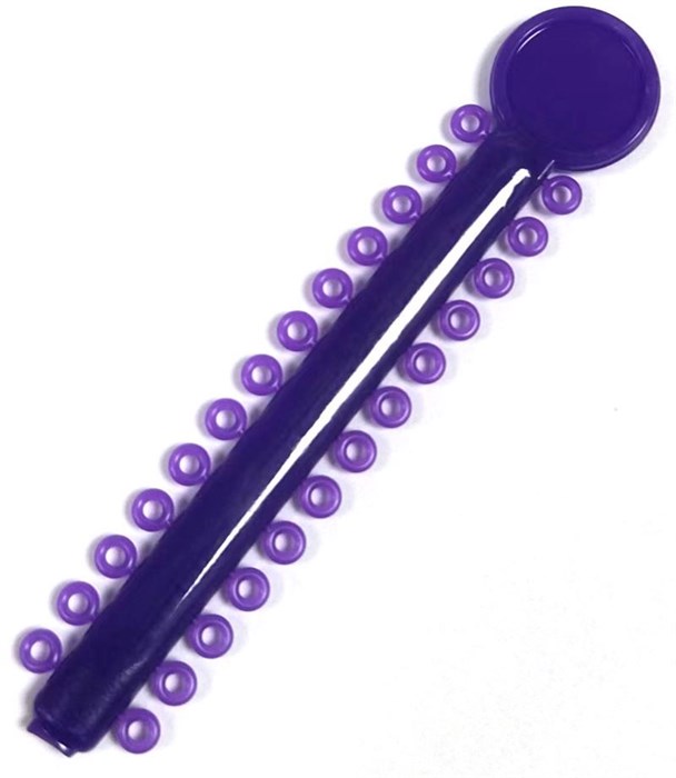 Лигатура эластичная на модуле цвет фиолетовый №5, 26 колец 77612 - фото 453128