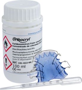 Пластмасса ортодонтическая Orthocryl концентрат синий для мономера 100 мл 161-622-00 - фото 513644