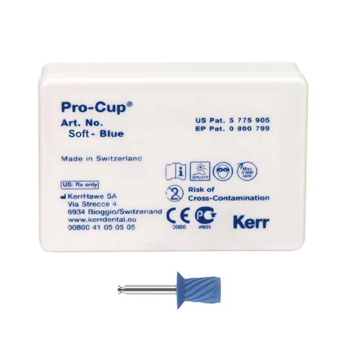 Полировочные чашечки Pro-Cup мягкие голубые, винтообразные, 30шт, 990/30, KERR 00000005121 - фото 519343