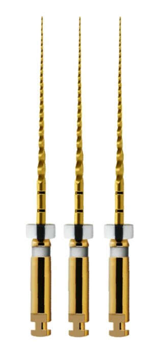 Машинные файлы UltraGlider Gold 25мм, размер 02-16, 3 шт.,никель-титан, ЕВРОФАЙЛ УТ-00009786 - фото 520326