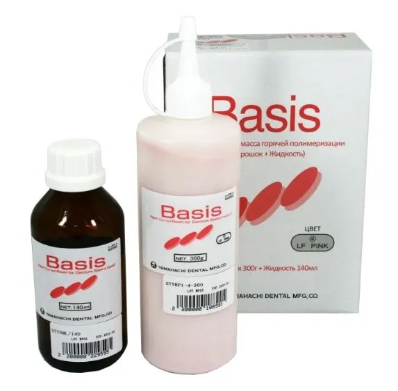 Базис (Basis), пластмасса горячего отверждения, LF Pink, 300г+140мл, STYB-S-LFPink/SM, YAMAHACHI УТ-00001314 - фото 520603