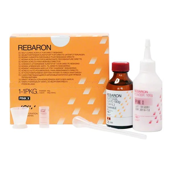 Ребарон (Rebaron), Самооотверждаемая пластмасса для жесткой перебазировки, 100г+104мл, 004839, GC 00000000639 - фото 520752