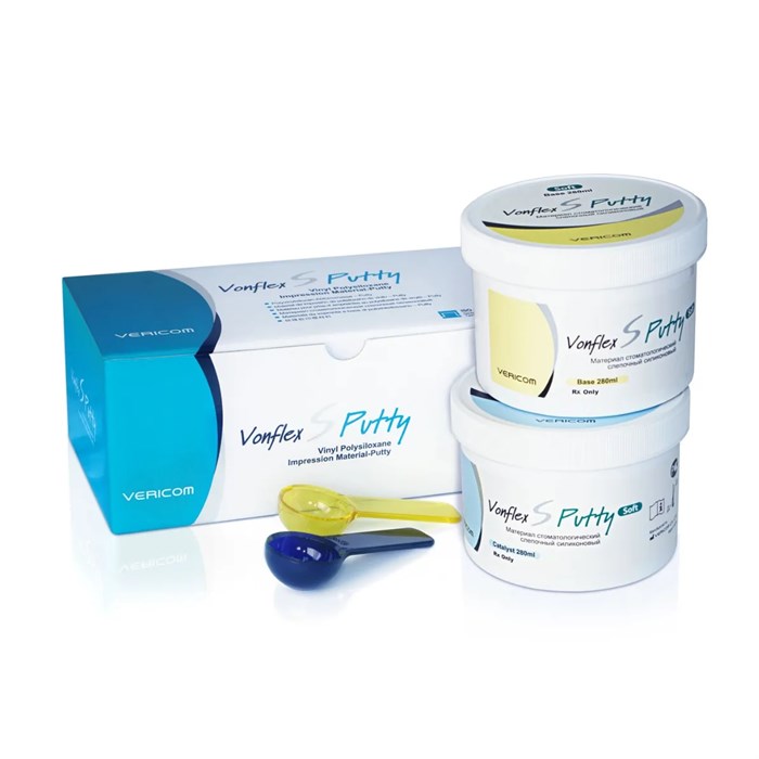 Вонфлекс С Патти Софт Нормал (Vonflex S Putty Soft , слепочный матермал, база+катал. 2х280мл), Vericom УТ-00000776 - фото 523868