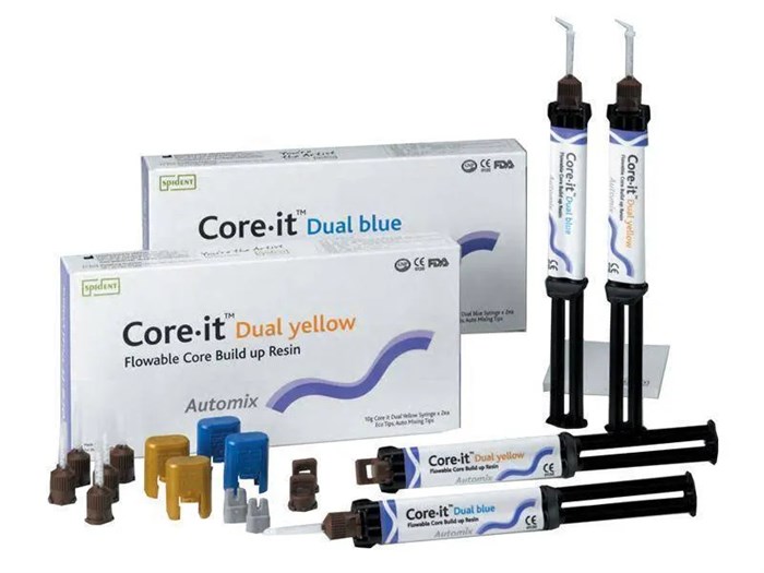 Коре-ит Дуал синий(Core-It Dual blue), Композитный материал двойного отверждения, 10гх2шпр.+пластина, Spident 00000007767 - фото 524057