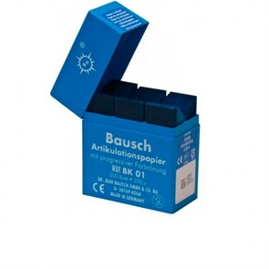 Артикуляционная бумага Bausch BK 01, 200 мкрн - копирка бауш прямая, 300л, синяя 00000000588