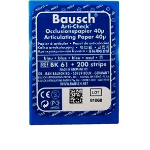 Артикуляционная бумага BK 61, 40 мкм, 200 листов, синяя Bausch 0000910582