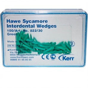 822/30 Клинья Sycamore Interdental деревянные зеленые (100шт), Kerr Hawe 00000002004