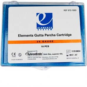 Elements Gutta Percha Cartridge (972-1003), 25 GA низкая вязкость (10 шт.). Kerr 1231911877