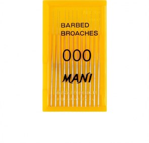 Barbed Broaches (Mani), ISO-000, 52 мм (12 шт.) - пульпоэкстракторы ручные 0001911374