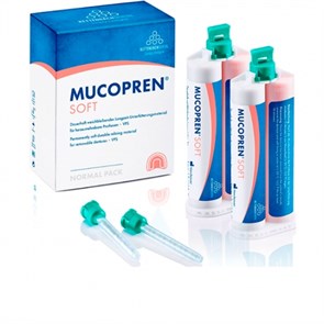 Mucopren Soft (карт.2х50мл)-мягкая перебазировка протезов, насадки Mixing Tips, 15687, Kettenbach 1231913534