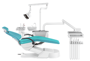 Установка стоматологическая Fengdan BZ637 Standart с нижней подачей с микромотором со скалером цвет МР04 бирюзовый BZ637Standart