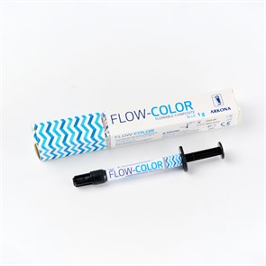 FLOW-COLOR – светоотверждаемый, микрогибридный, цветной композит, голубой, шприц 1 г st71788