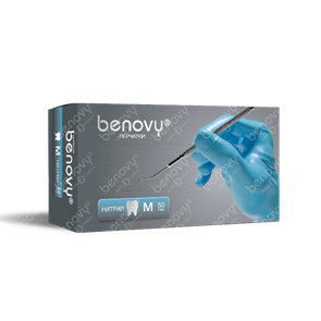 Перчатки нитриловые Nitrile (BENOVY) M (7-8) голубые, 50 пар. DFNLBB03/SFE6BB2783