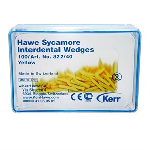 Клинья Sycamore Interdental Wedges, желтые, 100 шт 822/40