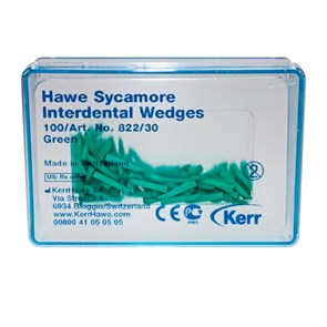 Клинья Sycamore Interdental Wedges, зеленые, 100 шт 822/30