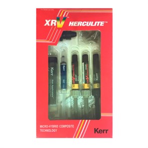 Herculite XRV Mini Kit - универсальный микрогибридный, светоотверждаемый реставрационный композитный материал, набор-мини (3х3 г, 3 мл, 3 г, принадлежности) 62829