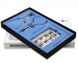Medenta Rubber Dam Instruments TiAlN - комплект "Раббер Дам", 4 инструмента + 8 креплений с алюминий-титан-нитридным покрытием 129-Set-TN