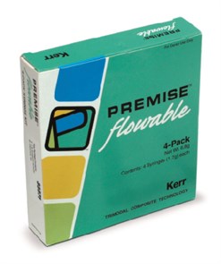 Premise Flowable Assorted Kit: светополимеризуемый микрогибридный композит, набор 4 шприца объемом 1,7 г A1, A2, A3 и B1, 40 насадок. 33371