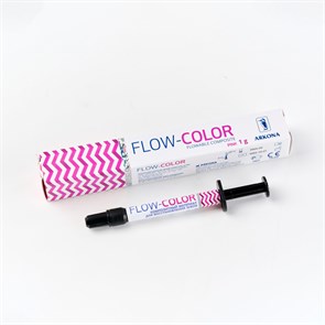 FLOW-COLOR – светоотверждаемый, микрогибридный, цветной композит, розовый, шприц 1 г st657543