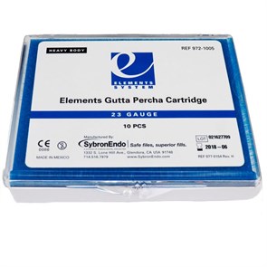 Kerr Elements Gutta Percha Cartridge, гуттаперча в картриджах Heavy 23GA, высокая вязкость, в упаковке (10 шт). 972-1005