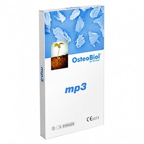 Костный материал OsteoBiol mp3 в шприце 1 см3, размер гранул двух видов 0.6 – 1.0 мм смесь кортикально-губчатой кости и коллагенового геля. A3005FS\A3030FS