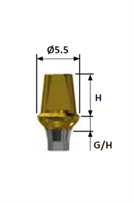 Абатмент цементируемый, диаметр 5.5 мм, высота десны 3 мм, высота 5,5 мм, с шестигранником, Regular AIHCARH5530MC