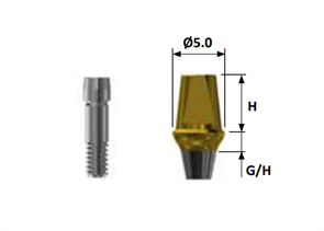 Абатмент цементируемый, диаметр 5.0 мм, высота десны 2 мм, высота 5,5 мм, без шестигранника , Стандарт AIHCARN5020МC