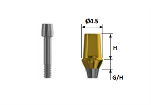 Абатмент цементируемый, диаметр 4.5 мм, высота десны 2 мм, высота 5,5 мм, без шестигранника , Стандарт AIHCARN4520МC