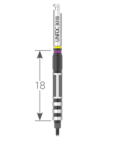 Имплантовод машинный, узкий, длина рабочей части 18 мм, для узкой линейки. UNFDC3018