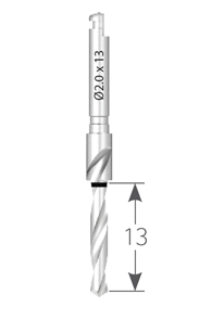 Сверло первоначальное диаметр 2.0, длина рабочей части 13 мм. DSU2013M