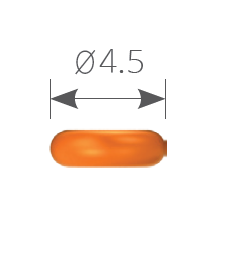 Кольцо уплотнительное  O-Ring, диаметр 4,5 мм, широкая линейка, оранжевое. OR0450O