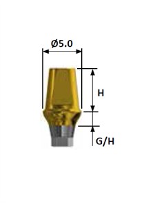 Абатмент цементируемый, диаметр 5.0 мм, высота десны 2 мм, высота 5,5 мм, с шестигранником, Regular AIHCARH5020M