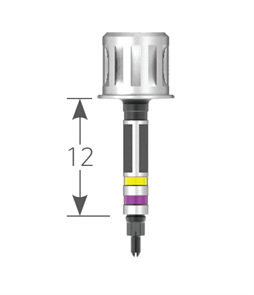 Имплантовод ручной, узкий, длина рабочей части 12 мм, для узкой линейки. UNFDW3012