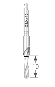Сверло первоначальное диаметр 2.0, длина рабочей части 10 мм. DSU2010M