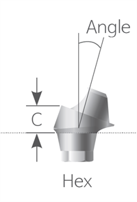 Абатмент MultiUnit длина 4,0 мм, угол 20, для узкой линейки, с шестигранником. UNSMUA484020H