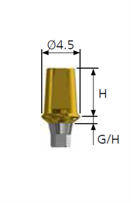 Абатмент цементируемый, диаметр 4.5 мм, высота десны 2 мм, высота 7 мм, с шестигранником, Regular AIHCARH4520L